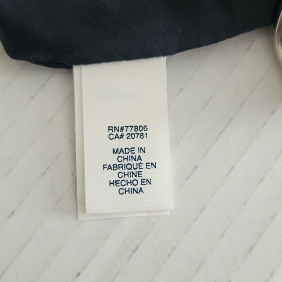 Tommy Hilfiger Womens Monogram Logo Mini Purse Bag Ivory Navy Blue Faux Leather - Picture 9 of 11